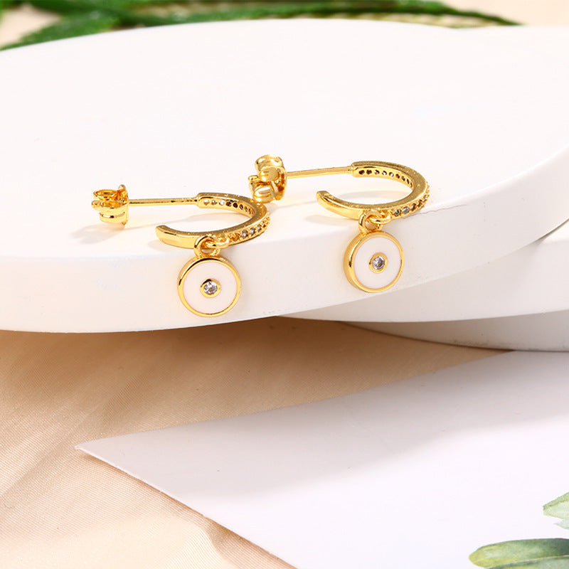 Wholesale Geometric Round Copper Earrings